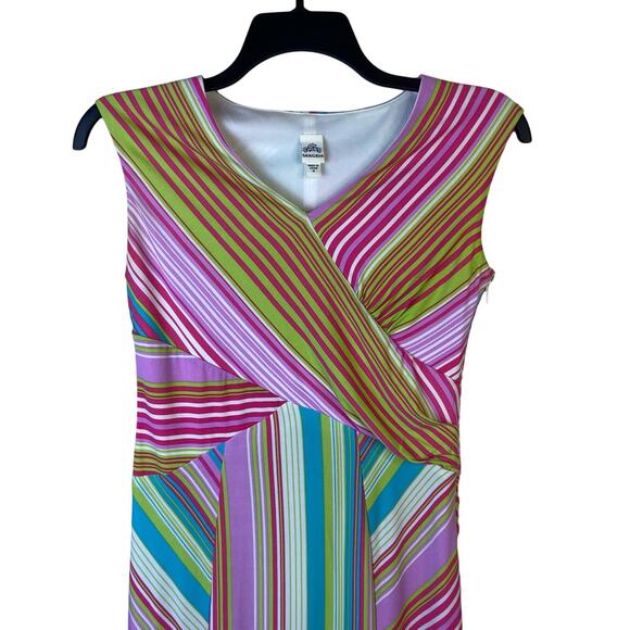 Sangria Women Size 6 Striped Sleeveless Maxi Dress Coloful Summer Vaca Beach - Picture 2 of 12